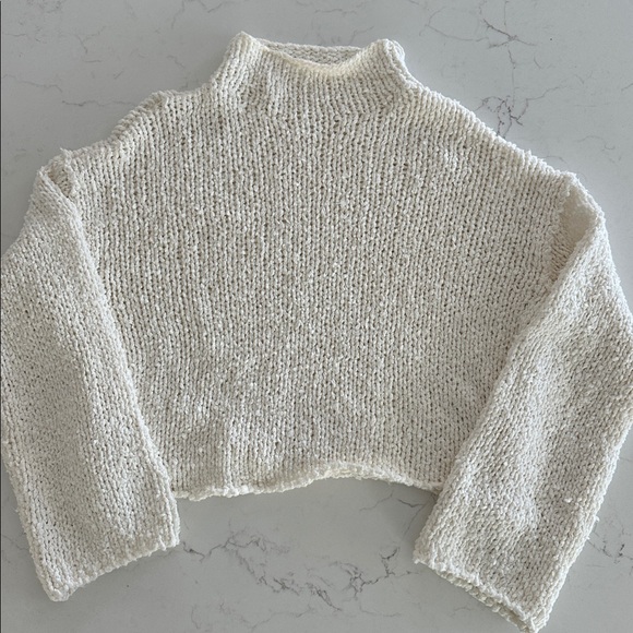 Anthropologie Cropped Textured Knit Sweater - Picture 1 of 7